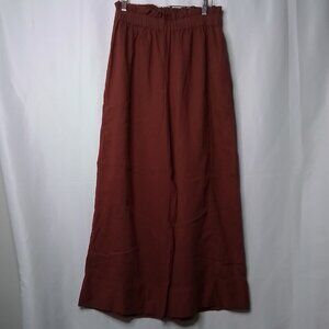 FREE PEOPLE FREE-EST WIDE-LEG LINEN TROUSER PANTS SIZE S